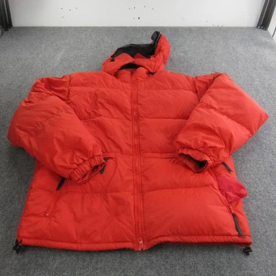 Chaqueta acolchada Sierra Designs para hombre roja negra reversible abrigo aislante con capucha Foto 1 de 4