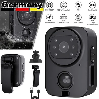 Mini Körperkamera HD 1080P Body Cam Video AVI Camcorder 1080P Kamera Wasserdicht - Bild 1 von 4