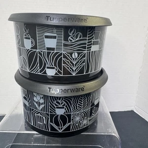 Tupperware One Touch Topper Medium w Prints (2pc) 1.5qt - Picture 1 of 4