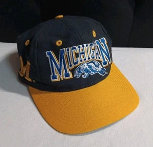 Vintage 90s Michigan Wolverines Snapback Hat Cap Top Of The World Embroidered - Bild 1 von 7