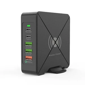 Multi Port USB Rapid Charger Charging Station with QC 3.0 for iPhone Samsung LG - Picture 1 of 14