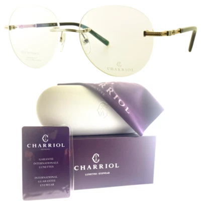 NUEVO PHILIPPE CHARRIOL PC1043 C02 Marco óptico redondo plateado brillante sin montura para mujer Foto 1 de 4