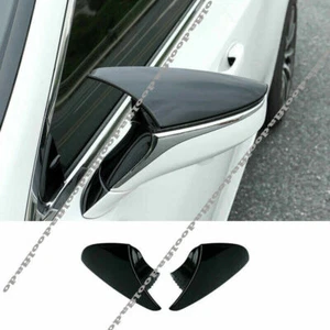 2x For Lexus RC ES LS LC UX Gloss Black Ox Horn Rearview Mirror Decor Cover Trim - Picture 1 of 9
