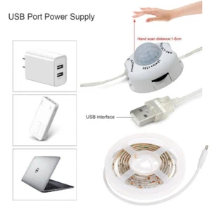 DC 5V USB PIR Motion Sensor Led Strip Night Light Cabinet Kitchen Closet Lamp - Picture 1 of 13