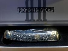 Rough Ryder Black/Silver Glitter Acrylic Moose 3 1/2" Pocketknife RR2012