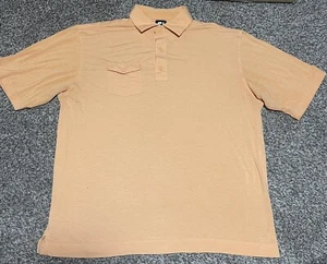 Footjoy FJ Polo Shirt Large Peach Short Sleeve Golf Mens Pocket Lightweight - Picture 1 of 3