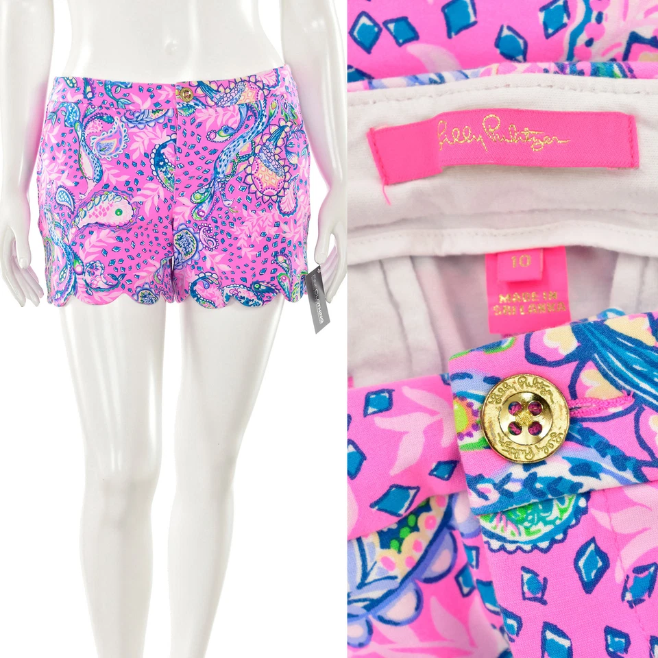 Pantalones Cortos Lilly Pulitzer Plumeria Rosa Strut Your Stuff Talla 10 Foto 1 de 4