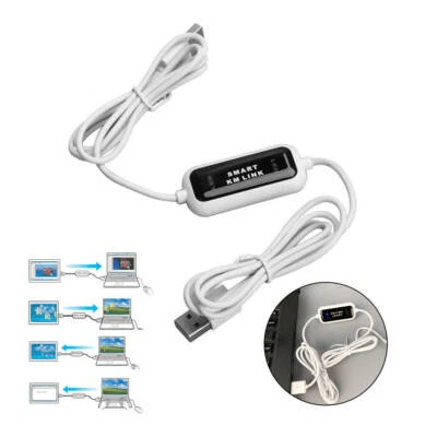 USB 2.0 Laptop PC To PC Sync Data KM Link File Transfer Cable Bridge For Windows - Image 1 of 4