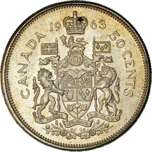 Canada 50 Cents Coin | Queen Elizabeth II | 1959 - 1964 - Picture 1 of 12