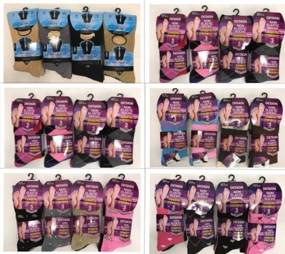 LADIES SOCKS NON ELASTIC EASY GRIP DIABETIC TRAVELLING DESIGN SOCKS LOT - Image 1 of 1