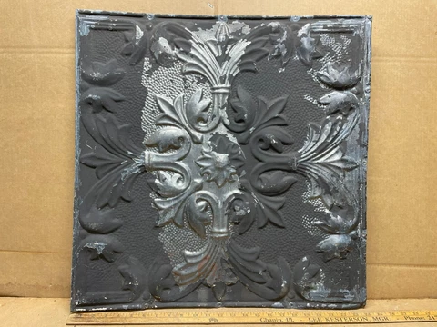 1pc 24" x 24" Full Piece Antique Ceiling Tin Vintage Reclaimed Salvage Art Craft Cover