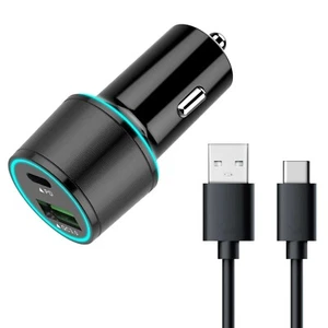 2-Port USB Cable 36W Quick Car Charger Type-C PD Power Adapter for ATT & Verizon - Picture 1 of 7