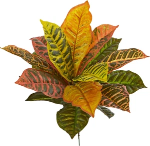 17” Garden Croton Artificial (Real Touch) (Set of 6) Silk Plants, Multi - Picture 1 of 3