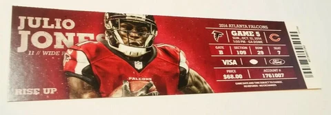2014 Chicago Bears Atlanta Falcons NFL Football Ticket Stub Cover