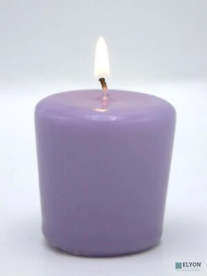24 velas votivas de cera lavanda sin perfume 15 horas de tiempo de combustión velas púrpuras Foto 1 de 4
