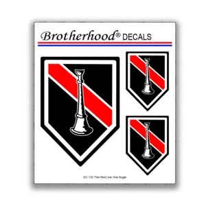 Thin Red Line Firefighter Fireman One Bugle 3 pc. Decal Collection - Picture 1 of 1