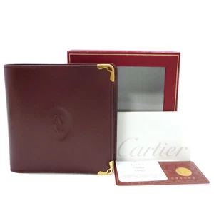 Authentic Cartier Must de Bi-fold Wallet Bordeaux Leather #W604003 - Bild 1 von 12