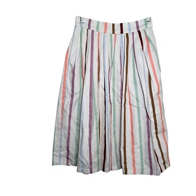 Modcloth Skirt Women's XS Striped A-Line Colorful Lined Boho Artsy Preppy Casual - Image 1 of 4