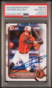 Jackson Holliday 2022 Bowman Draft 1st #BD-168 Auto PSA 10 DNA 9 Rookie Orioles - Picture 1 of 2