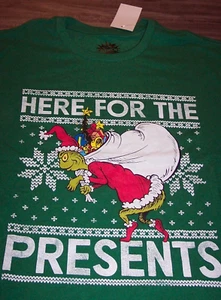 Dr. Seuss THE GRINCH WHO STOLE CHRISTMAS Presents T-Shirt MENS SMALL NEW w/ TAG - Picture 1 of 3