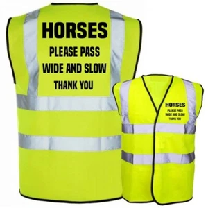 Horse Rider Adult Hi-vis Vest Waistcoats Safety Vest Workwear Hi Viz Horses Ride - Picture 1 of 18
