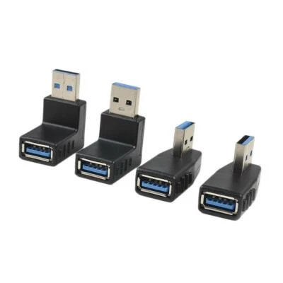 4 Pezzi Cavo Di Prolunga Usb 3.0 Da Maschio A Femmina Con Spina Ad Angolo - Immagine 1 di 4
