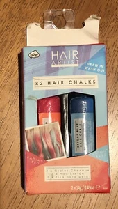 Harley Quinn Red Blue Hair Color Chalk Sticks Temporary Wash Out Halloween - Picture 1 of 2