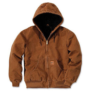 Men Sandstone Canvas Quilted Thermal Lined Duck Coat Winter Duck Jacket Work 