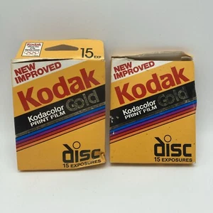 Lot Of 2 Vintage Kodak Kodacolor Gold Disc Film 15 Exposures Sealed Ex. 1993 - Picture 1 of 2