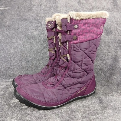Columbia Botas Mujer 10.5 Minx Mid II Púrpura Imitación Piel Forradas 200 Gramos LEER Foto 1 de 4