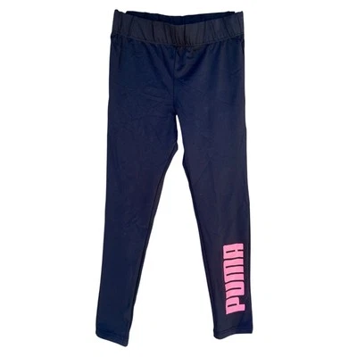 Puma Niñas Leggings Negros Con Logo Rosa Talla XXS 3/4 Elástico Ropa Activa Cómoda Foto 1 de 4