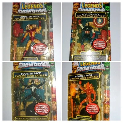 Marvel Legends SHOWDOWN Набор Бустеров Фигурки лот из 4 ЧЕЛОВЕК-ПАУК КАПИТАН АМЕРИКА - Изображение 1 из 4