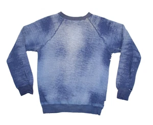 Vintage 1960s Healthknit MENS SMALL Blue Pullover Crewneck Sweatshirt DESTROYED - Picture 1 of 9