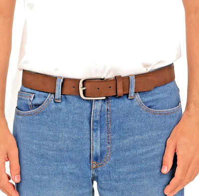 Allen Edmonds Mens Brown Leather Casual Belt Size 42 (1016717) Brushed Suede Out - Image 1 of 4