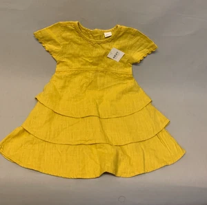 Stunning Linen Next girls mustard yellow layers dress - size 1.5/2 yrs. - Picture 1 of 6