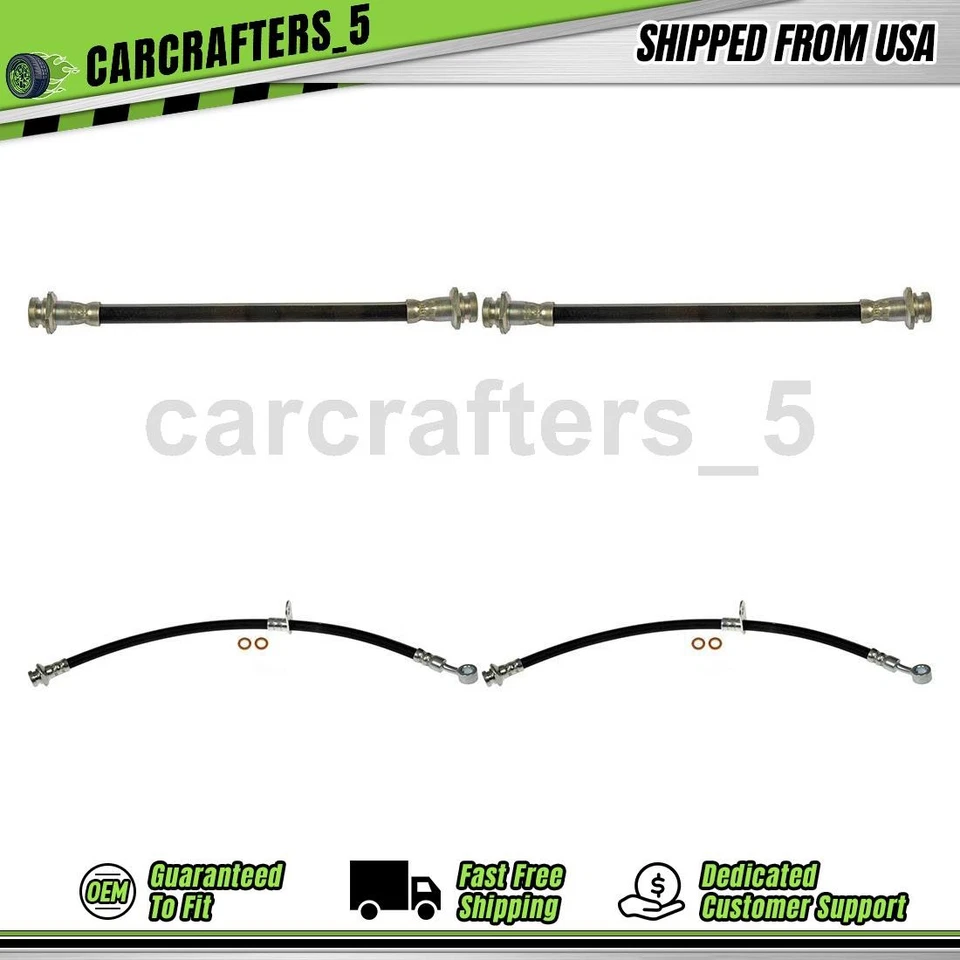 4 Front Rear Brake Hydraulic Hose For 2004 2005 2006 2007 Suzuki Aerio 2.3L - Image 1 of 4