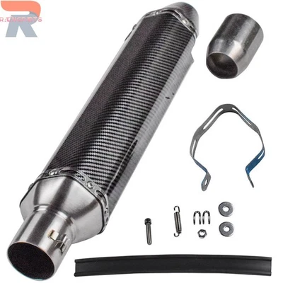 Tubo de escape universal de fibra de carbono de 51 mm para bicicletas de tierra/calle 38-51 mm Foto 1 de 4