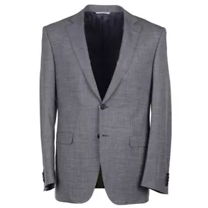 Canali Tailored-Fit Mid Gray Soft-Woven Patterned Wool Suit 40R (Eu 50) NWT - Picture 1 of 9