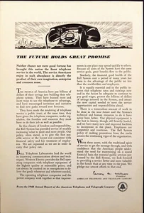 AT&T Il futuro mantiene grandi promesse telefono pubblicità stampa d'epoca 1949 - Foto 1 di 6