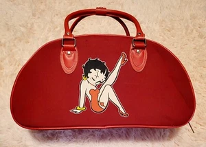 Betty Boop Red Canvas Duffel Bag Double Handles Travel Overnight Carry On - Picture 1 of 6