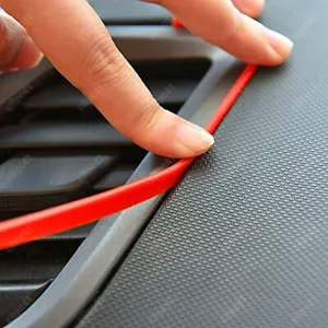 5m Car Interior Decor Red Point Edge Gap Door Panel Molding Line Accessories - Foto 1 di 6