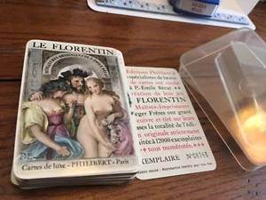 1955 Philibert Erotik Le Florentin Spielkarten Paris Becat Gemälde im Etui - Bild 1 von 4