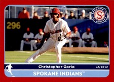 2012 Spokane Indians Grandstand #16 Christopher Garia Willemstad Curacao Card