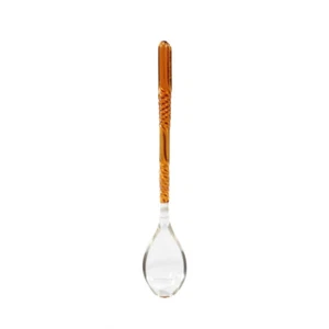 Large topaz clear bicolor Art Glass serving salad spoon 9" Czechoslovakian - Picture 1 of 3