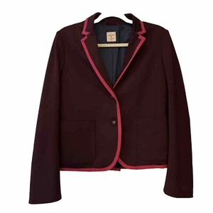 Gap The Academy Blazer Vamp rot weinrot Hot Pink Trim adrett Damengröße 8 - Bild 1 von 9