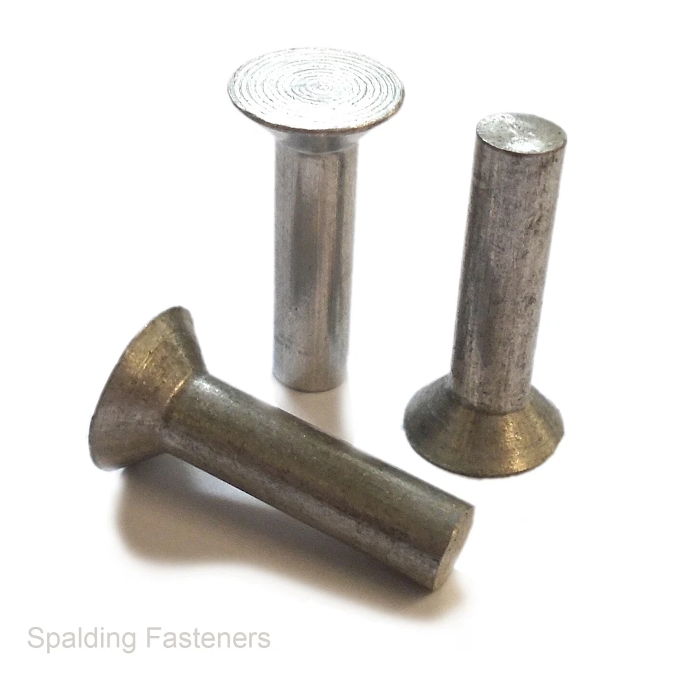 SPALDING FASTENERS ALUMINUM COUNTERSUNK HEAD SOLID RIVETS METRIC SIZES