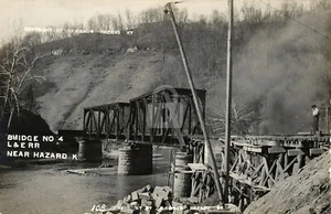 Bridge No. 4 L & E RR Railroad nr Hazard KY Kentucky 1913 RPPC Postcard COPY - Picture 1 of 2