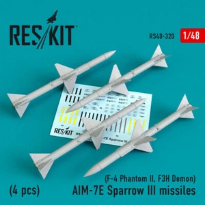 1/48 ResKit RS48-0320 AIM-7E Sparrow III missiles (4pcs) (F-4 Phantom II, F3H De - Picture 1 of 1