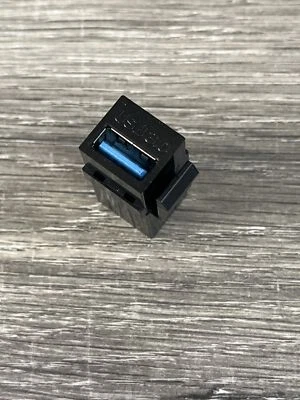 USB 3.0 or 2.0 A Female to A Female Inline Keystone Coupler Snap-In Insert Black - Image 1 of 4