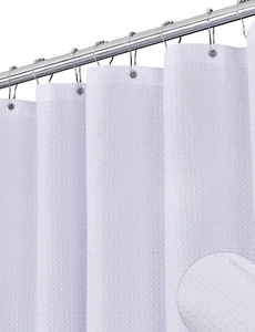 Shower Curtain Set for Bathroom, 72X78 Inches, Heavy Duty Waffle Weave, Weighted - Picture 1 of 12